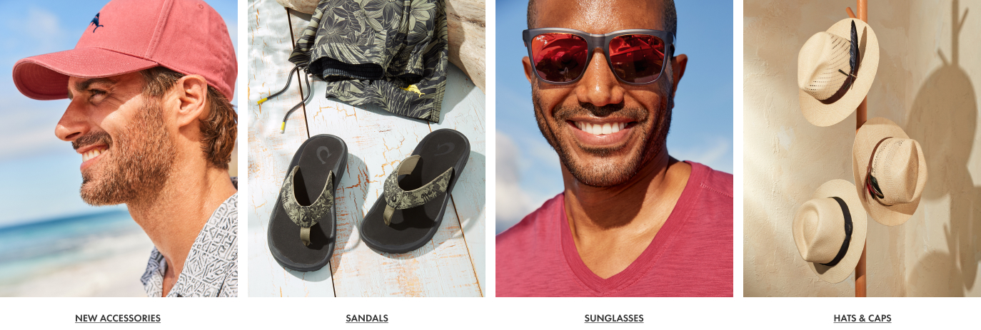 Men's Swim - New Accessories, Sandals, Sunglasses, Hats & Caps