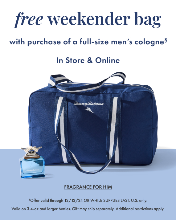 FREE Weekender Bag with purchase of a full-size men's cologne