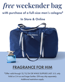 FREE Weekender Bag with purchase of a full-size men's cologne