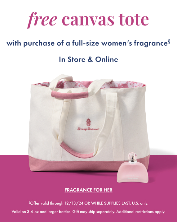 Free canvas tote with purchase of full-size women's fragrance