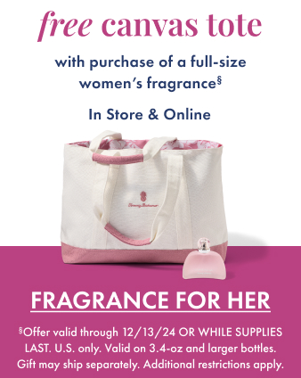 Free canvas tote with purchase of full-size women's fragrance