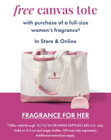 Free canvas tote with purchase of full-size women's fragrance