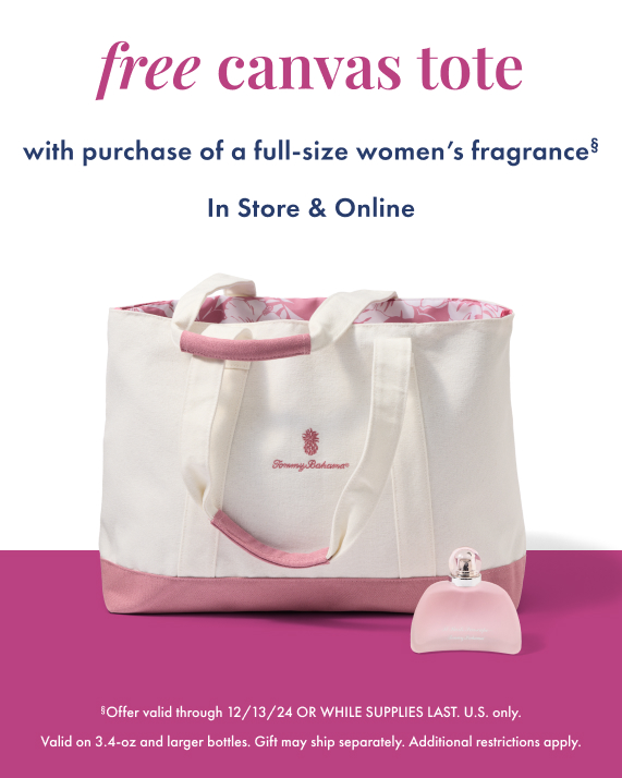 Free canvas tote with purchase of full-size women's fragrance