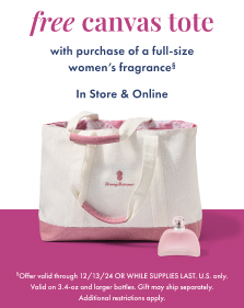 Free canvas tote with purchase of full-size women's fragrance