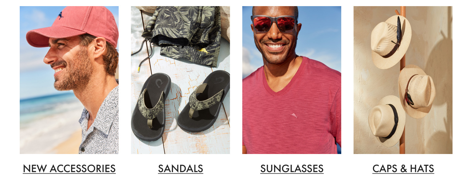 Men's Swim - New Accessories, Sandals, Sunglasses, Hats & Caps